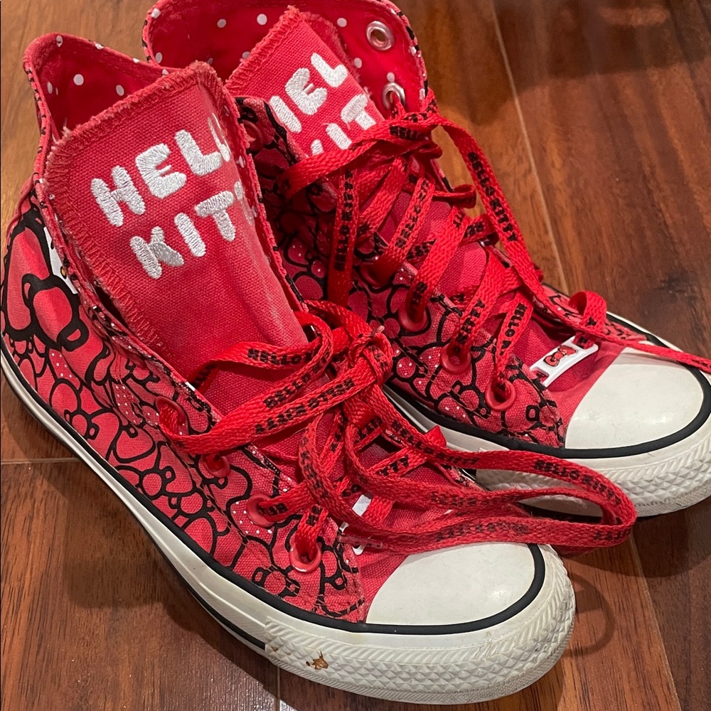 Converse Chuck Taylor Hello Kitty Red and White High-Top Sneakers Women’s Size 7
